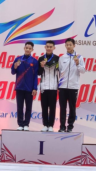 體操隊魏連軍同學參加2023年第8屆亞洲有氧體操錦標賽 榮獲金牌
